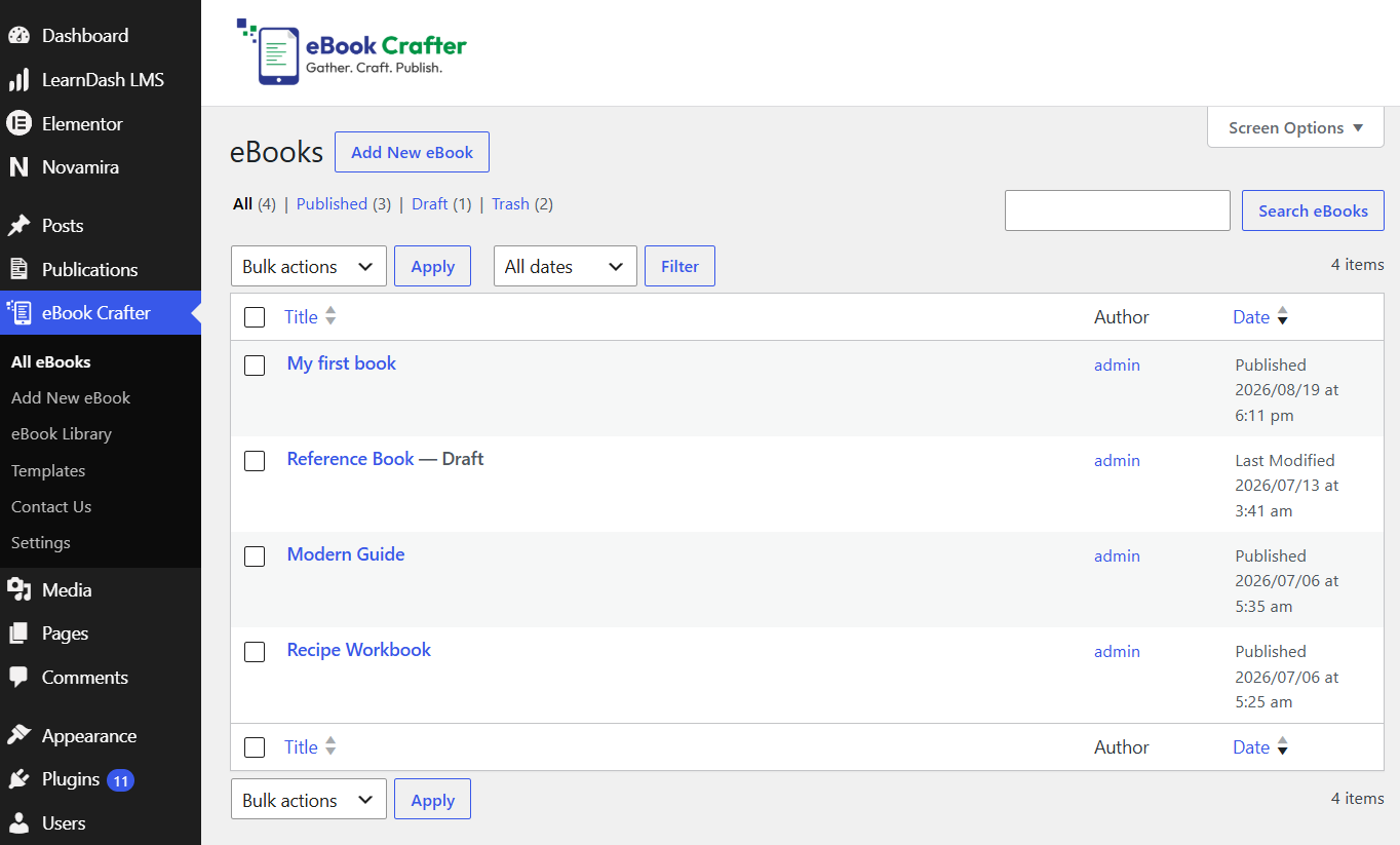 Creating your first eBook with eBook Crafter 2 eBook Crafter's