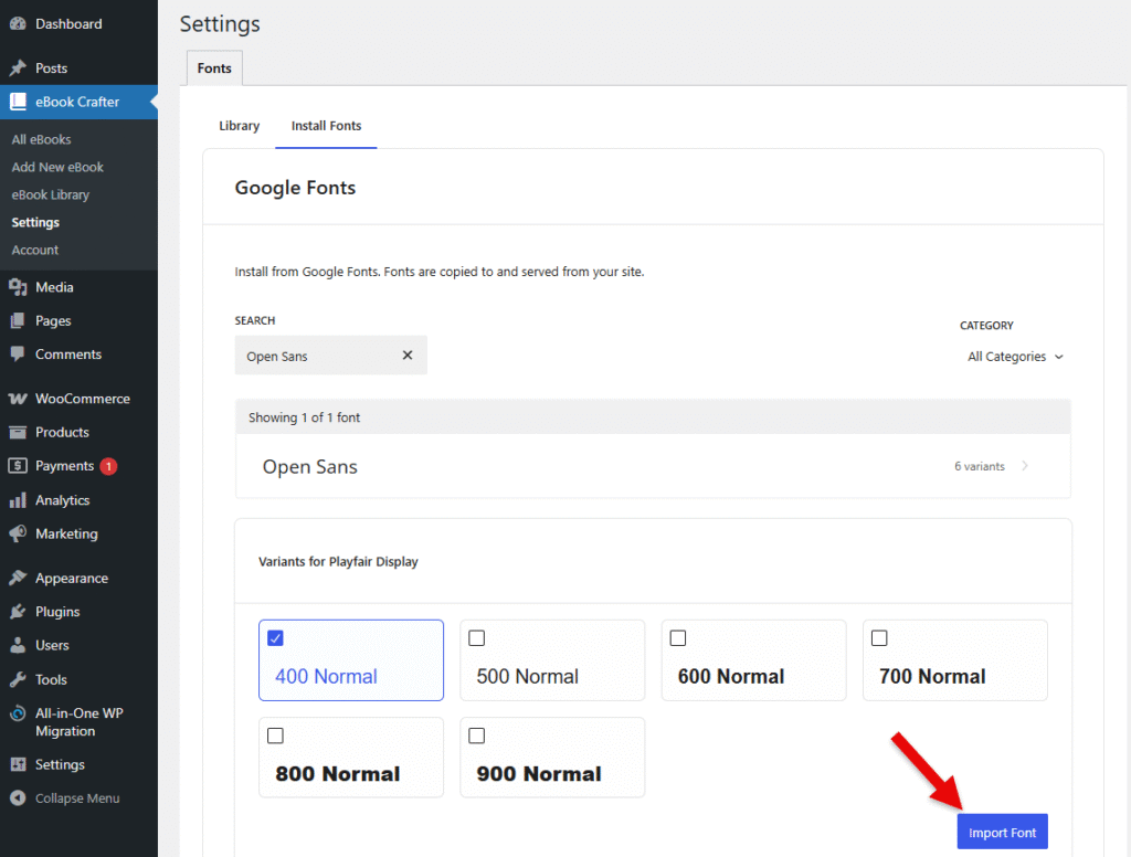 Adding Custom Fonts for use in your eBook 2 image 1